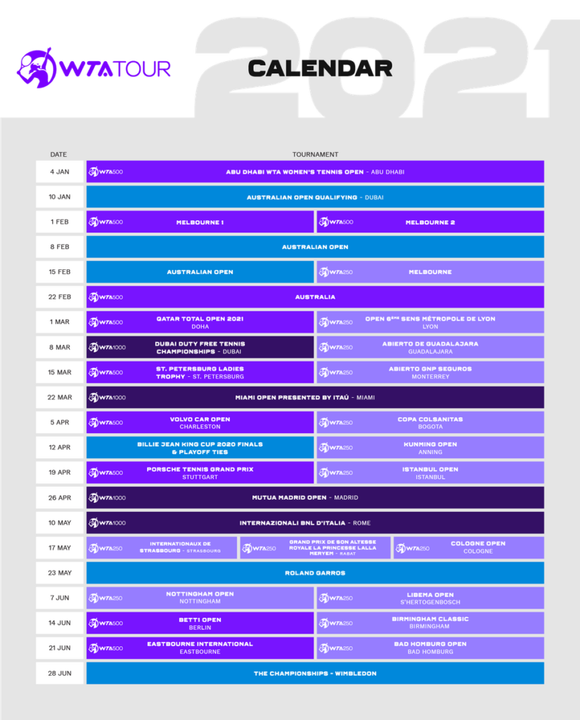 Calendrier Tennis De Table 2023 2024 Wta > Le Calendrier Dévoilé Jusqu'à Wimbledon ! - We Love Tennis