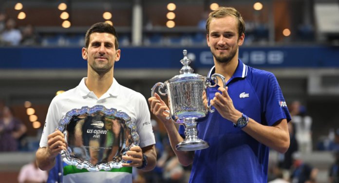 Djokovic-Medvedev trophées USO 2021