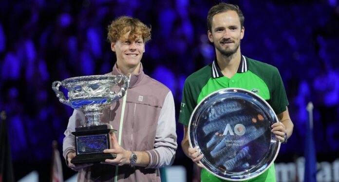 Sinner Medvedev Open Australie trophées 2024