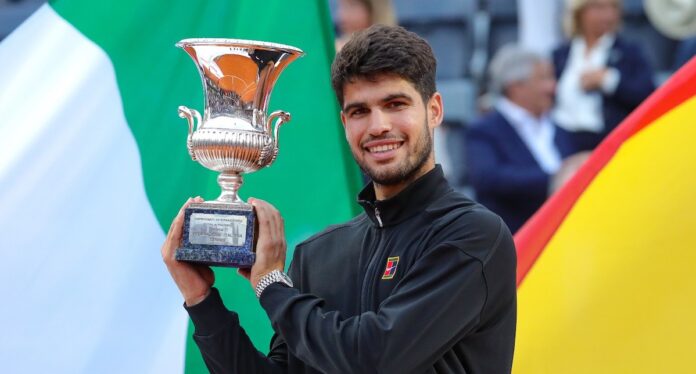 Alcaraz trophée Rome 2025