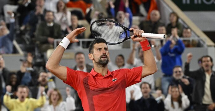 Djokovic célébration RG 2025