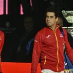 Le capitaine, David Ferrer, après avoir recadré son joueur, Munar : « Nous n’avons rien à dire au sujet du public. J’ai essayé de dire à Jaume qu’il devait se concentrer sur lui‐même et rien d’autre »