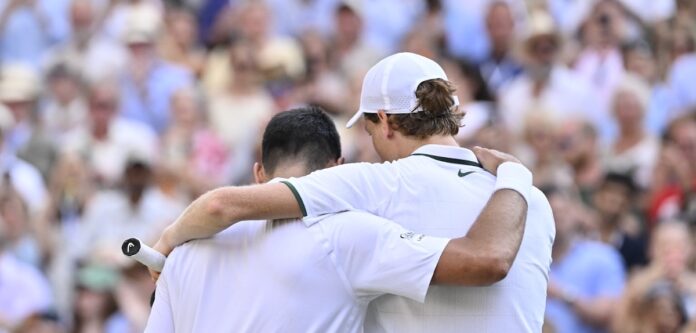 Djokovic Sinner dos filet wim