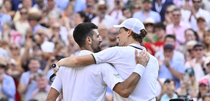 Djokovic Sinner wim filet sourire