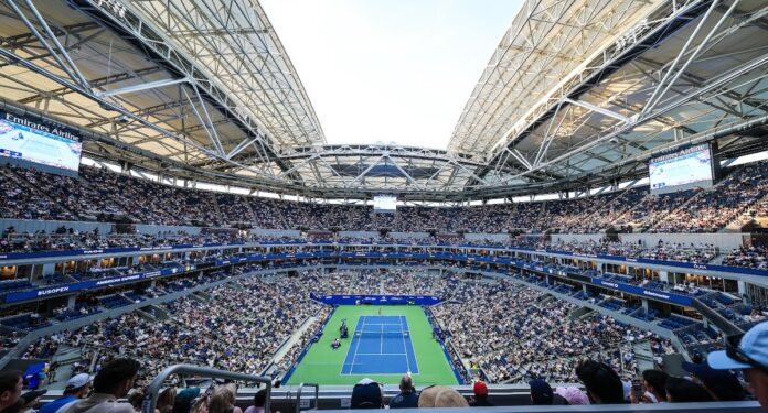 US Open court central Arthur Ashe ambiance