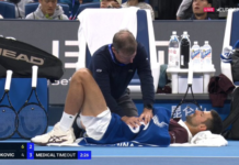 Des images inquiétantes de Novak Djokovic lors de son match à Pékin